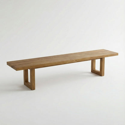 Bank mit Quadratfuß - natürlich - 280cm