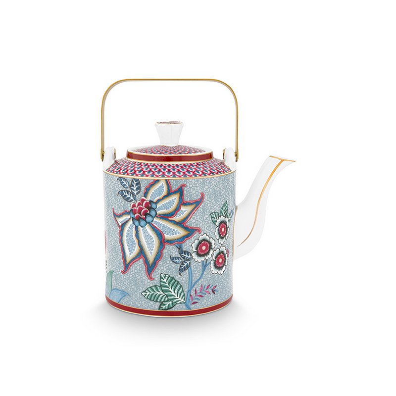 Pip Studio Giftset Teekanne Oriental Flower Festival Blue 1 ltr