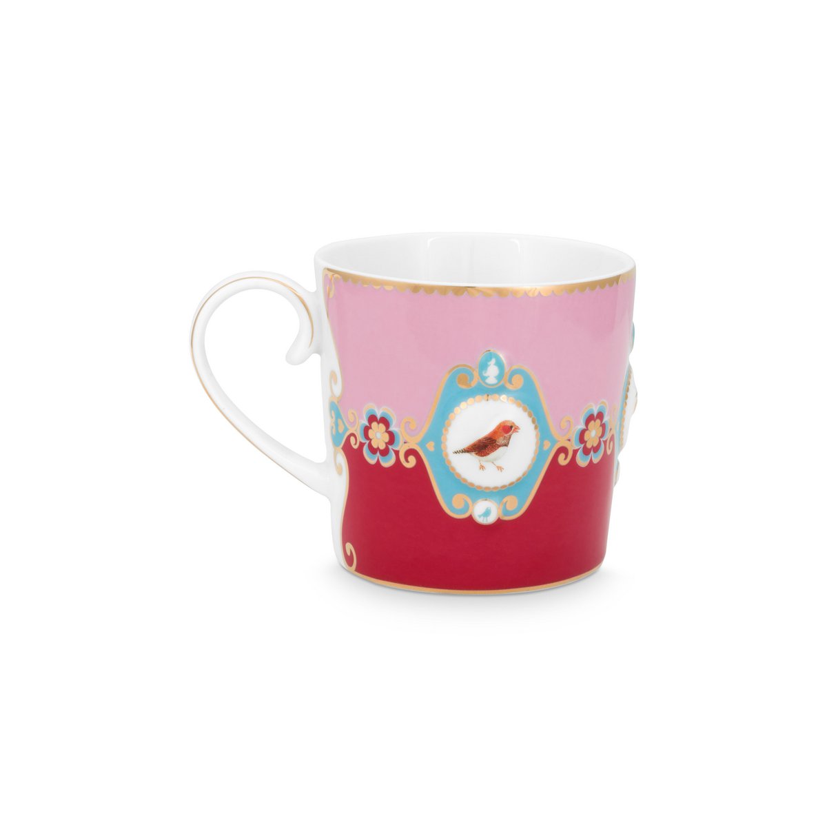 2er Set Tasse Small Love Birds Medallion Red-Pink