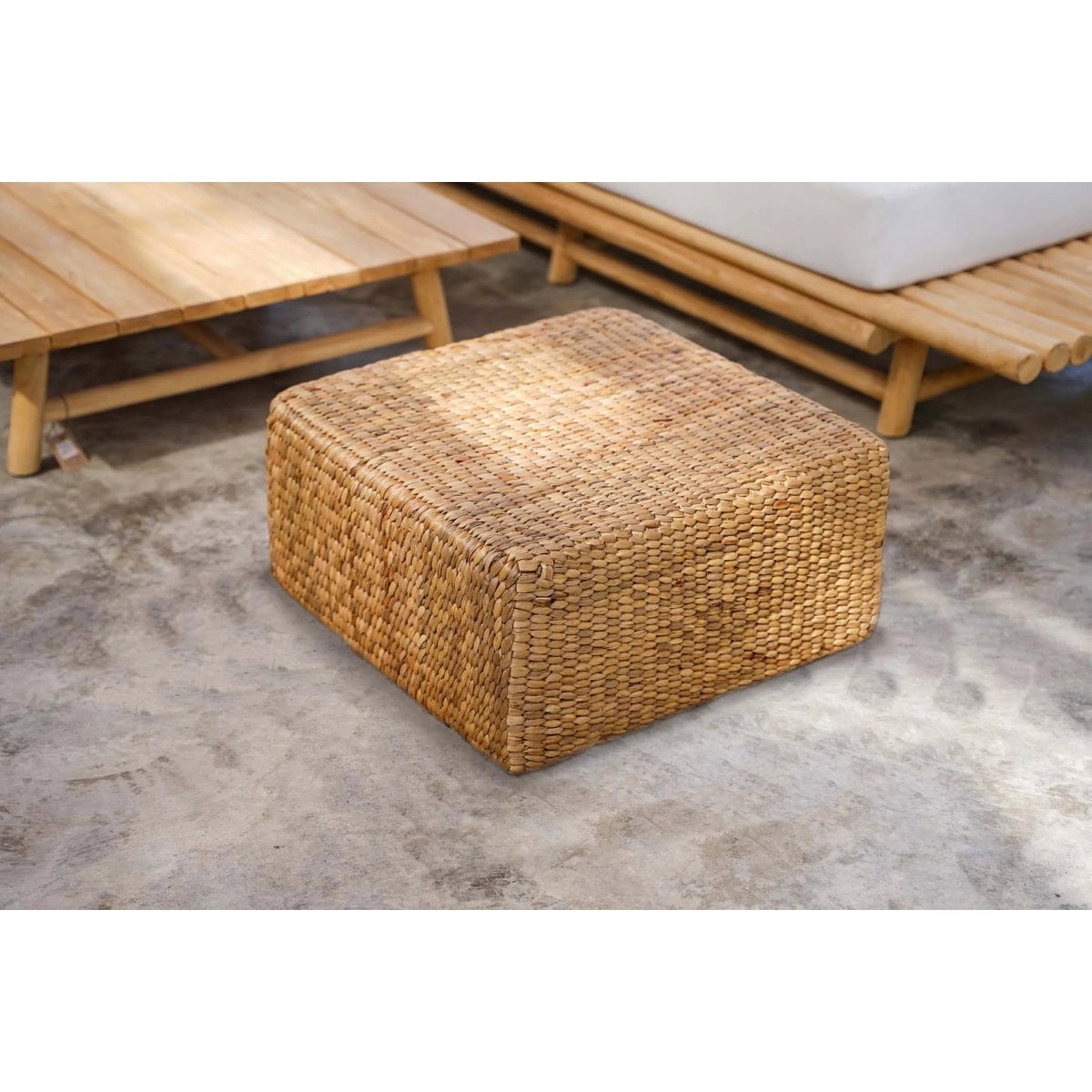 Hyacinth Pouffe Square - Natur - M