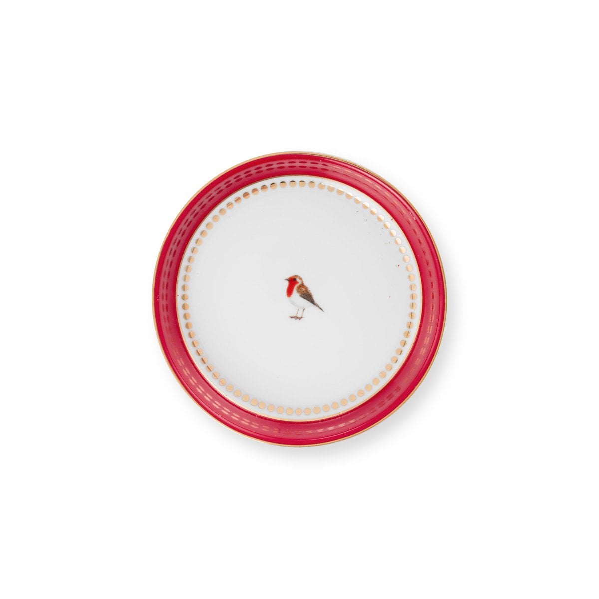 Tea for One Love Birds Medallion Stripes Red-Pink