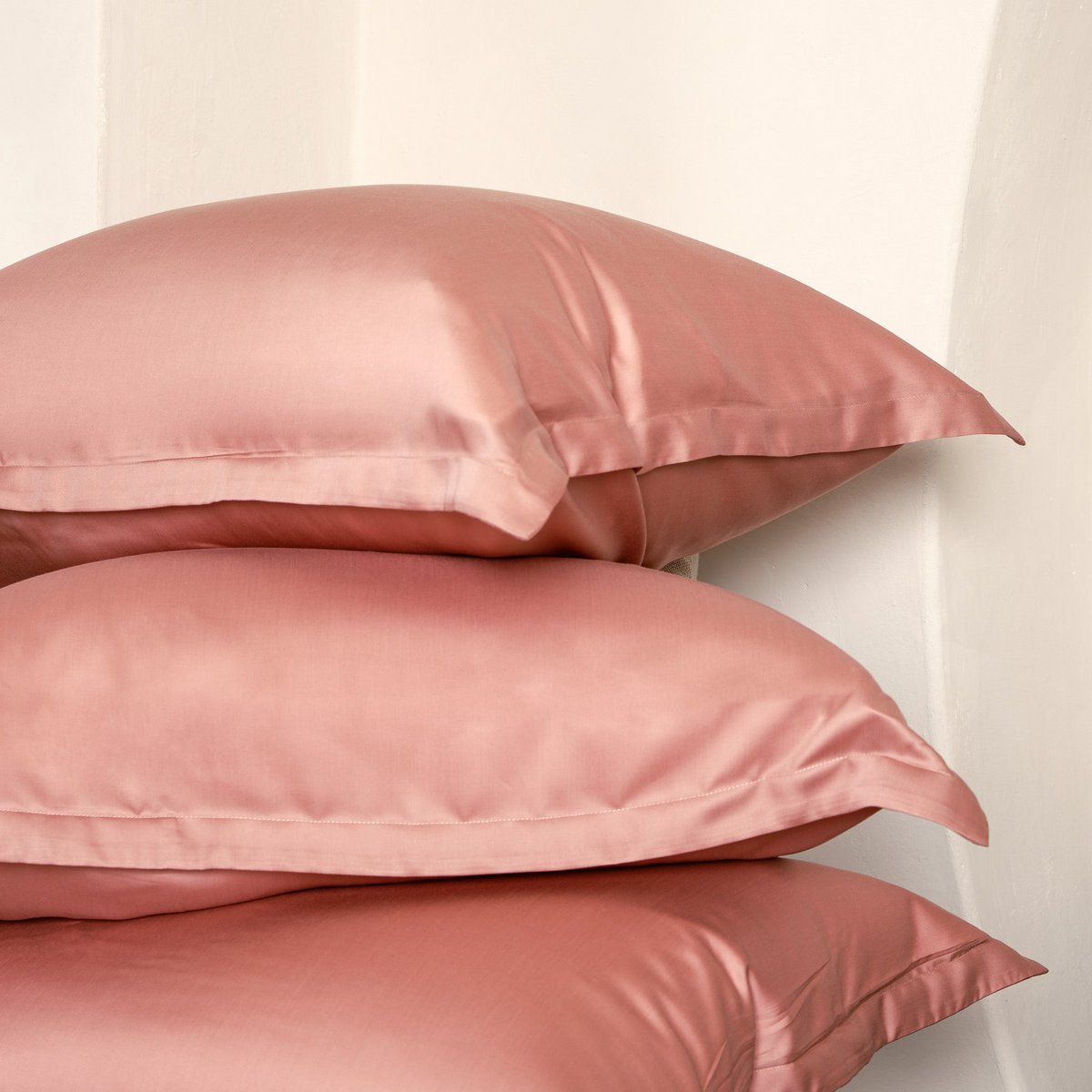 TENCEL™ – Satin-Kissenbezug Terra Pink