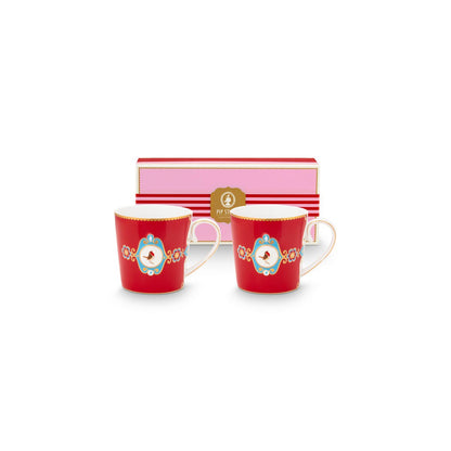 Pip Studio Becher 2x Large Love Birds Medallion Red