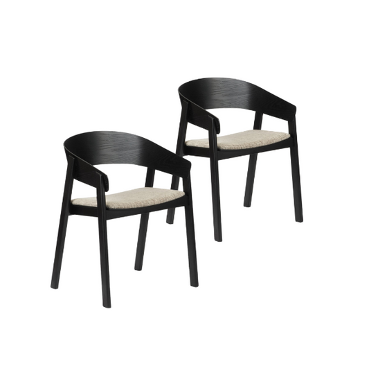 EDO Holzsessel (2er Set) schwarz