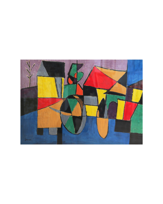 Limitierter Kunstdruck von Jo Brenneis (†1994) Ölgemälde auf Malkarton 1950