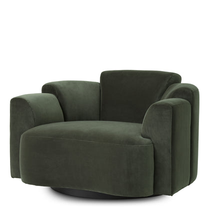 Swivel Loungesessel Marbella in Green Velvet