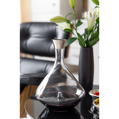 EDZARD Dekanter Karaffe Frederick, mundgeblasenes Kristallglas mit Platinrand, H 27 cm, Füllmenge 2,1 Liter