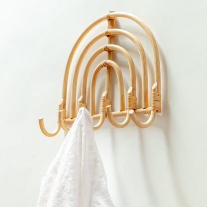 Rattan Garderobenhaken Beige  MAKU (2 Größen)