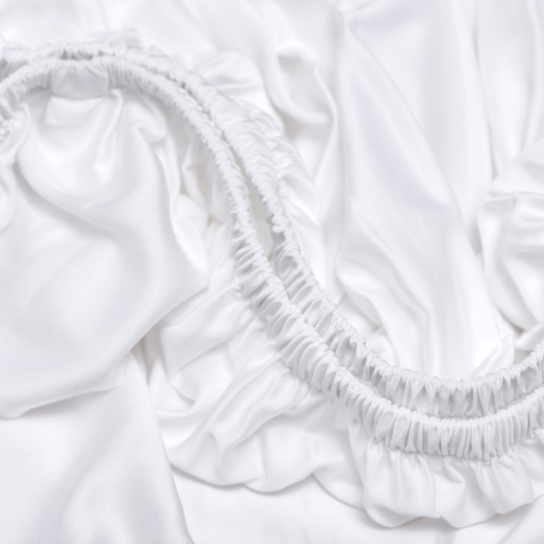 TENCEL™ – Satin-Spannbettlaken, Weiß