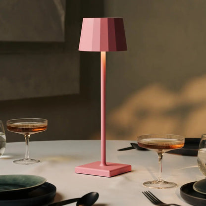 Kombi-Set Profi | 8 x Wouter Flamingo Pink wiederaufladbare Tischlampen mit Ladestation
