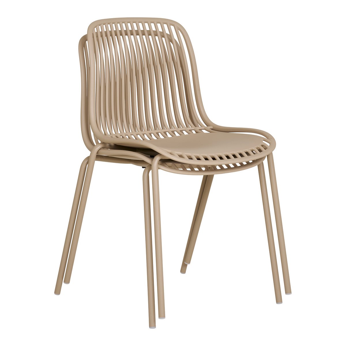 Branson 4er Set Gartenstühle – Sand, stapelbar