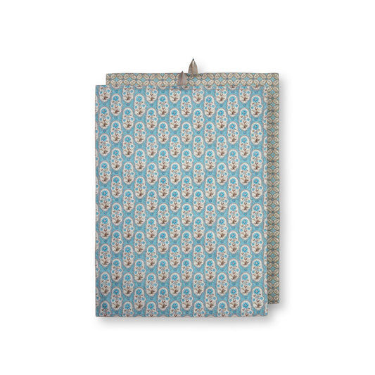 Pip Studio Geschirrtücher 2x Blooming Tales Bustani-Pashmina Khaki-Blue 50x70cm