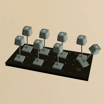 Kombi-Set Profi | 8 x Sarphati Mini Mouse Grey wiederaufladbare Tischlampe mit Ladestation