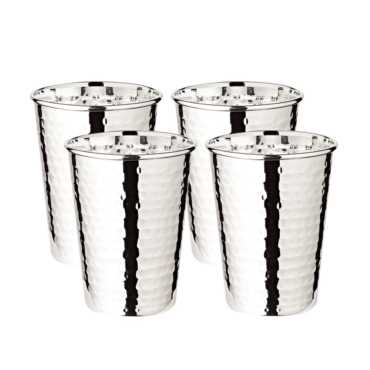 Becher Mido 4er Set, H 10 cm, edel versilbert, anlaufgeschützt