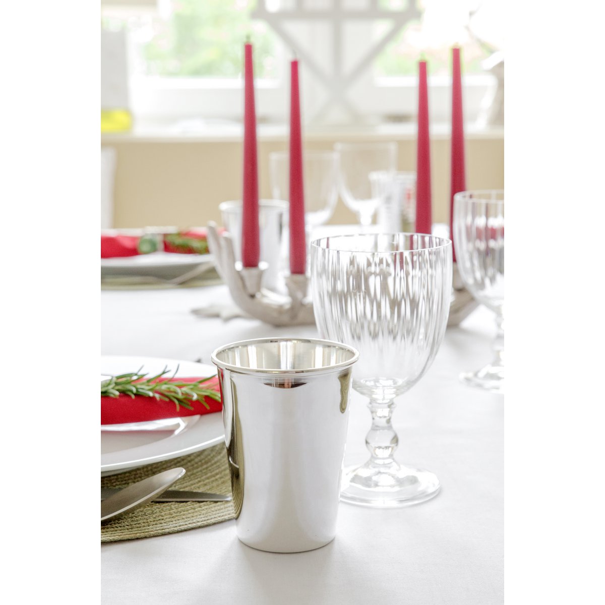 Becher Mido 2er Set, H 10 cm, edel versilbert