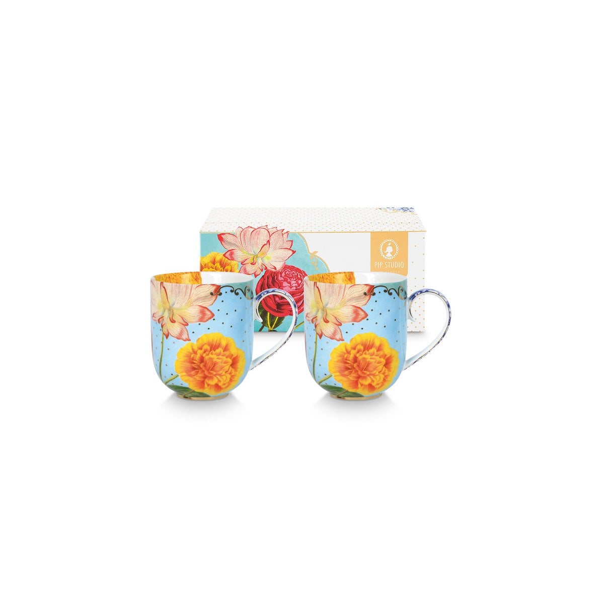 PIP Studio 2er Set Mugs Large Royal Flowers