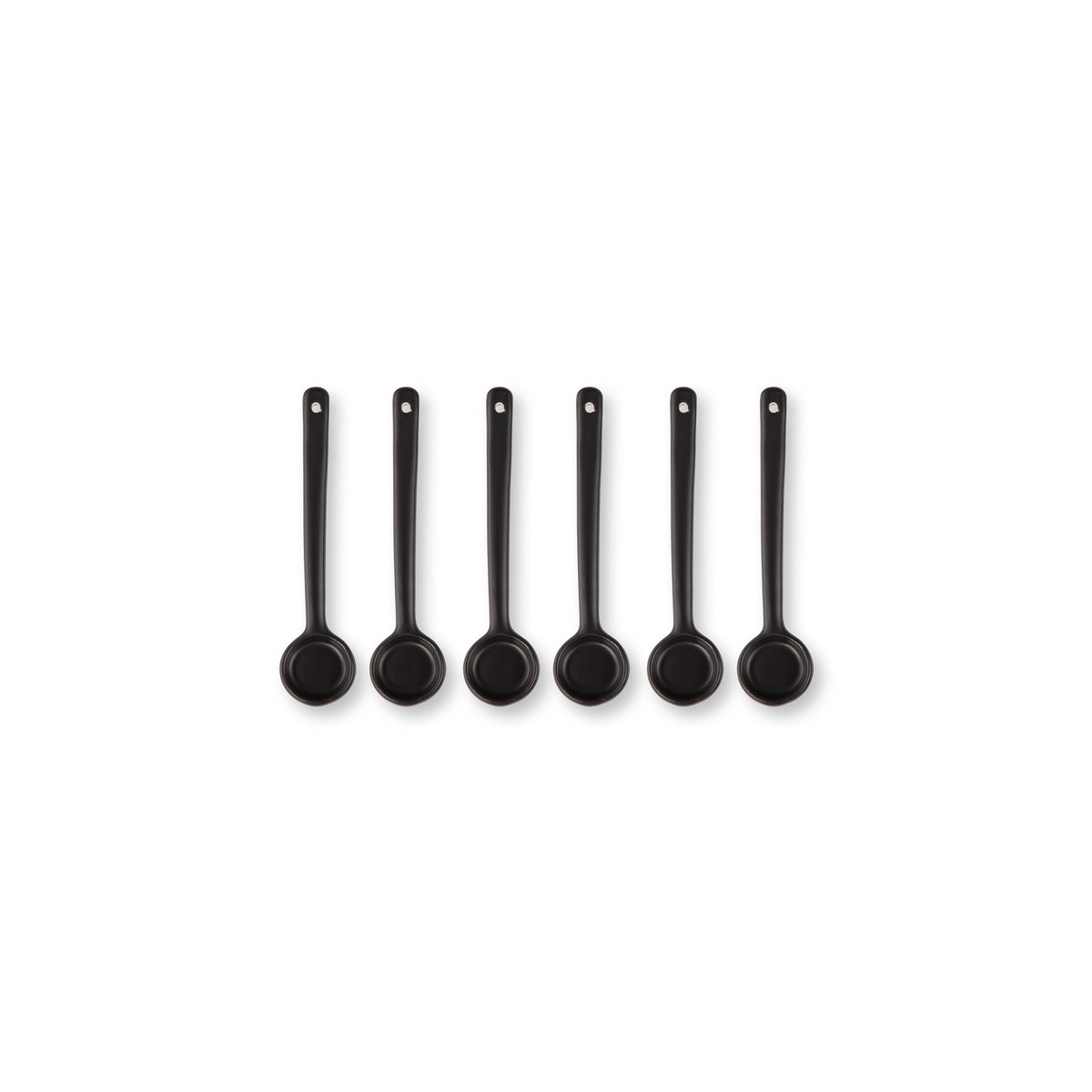 6er Löffelset Matt Black Small