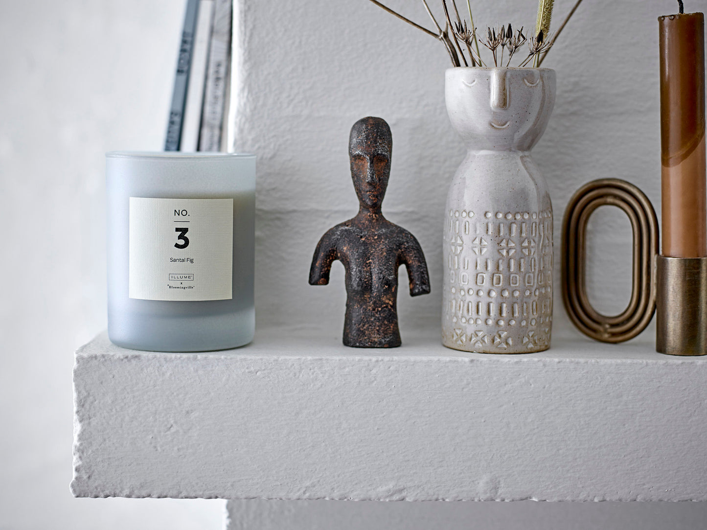 Bloomingville Embla Vase, Weiß, Steingut