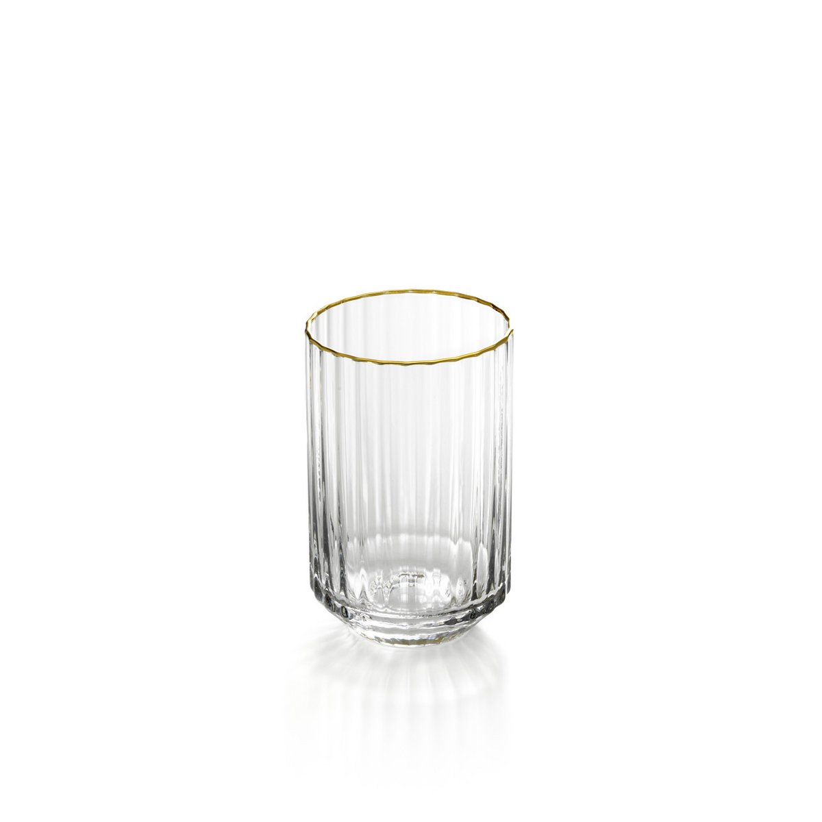 Transparentes Trinkglas mit goldenem Rand, 225ml