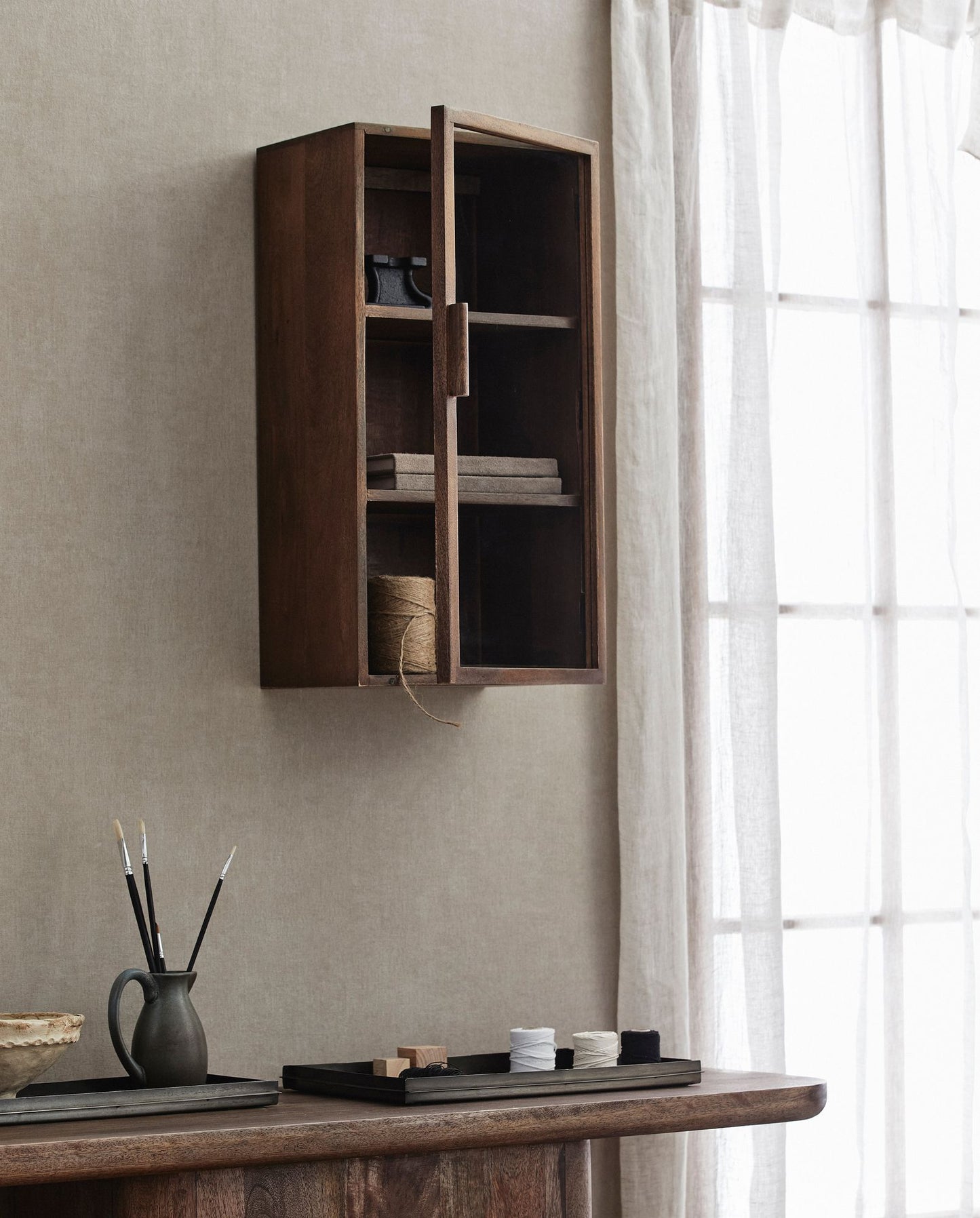 Nordal A/S NANGO wall cabinet, 1 door - dark brown
