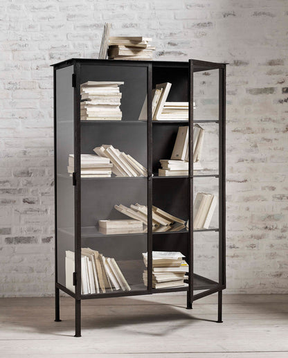 Nordal A/S OREGON cabinet, black iron, 2 doors