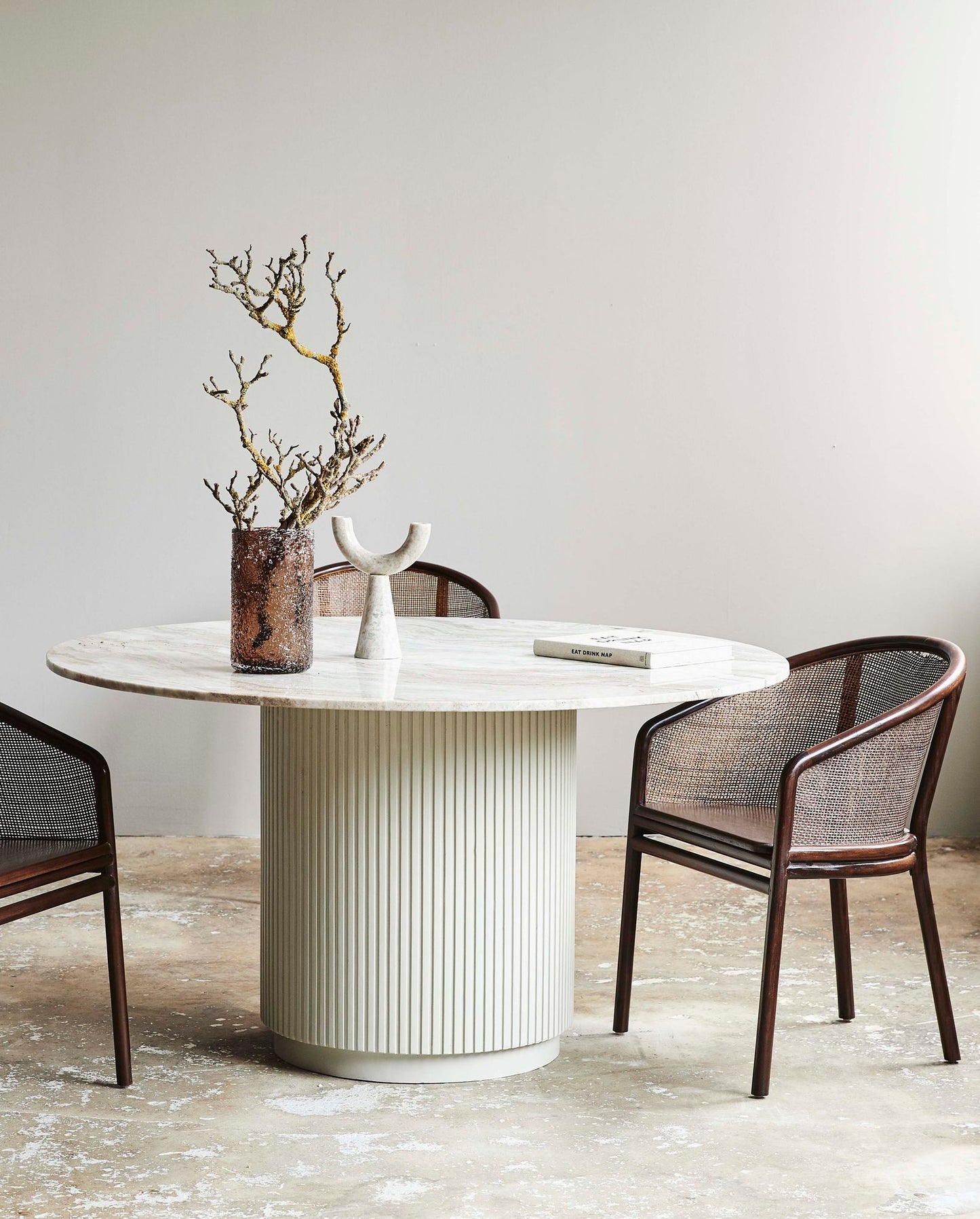 Nordal ERIE Esstisch rund - Ivory nature Marmor