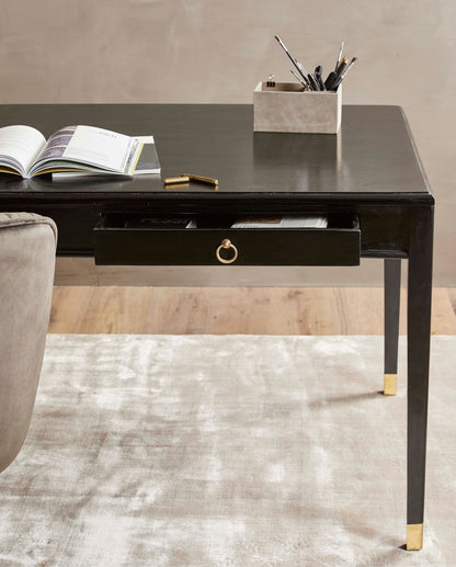 Nordal Schreibtisch mit 2 Schubladen 140cm, schwarz