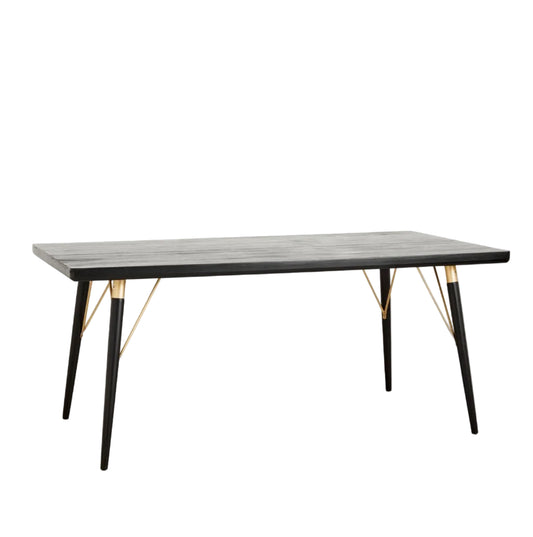 Nordal eleganter Esstisch schwarz 180x90x77cm