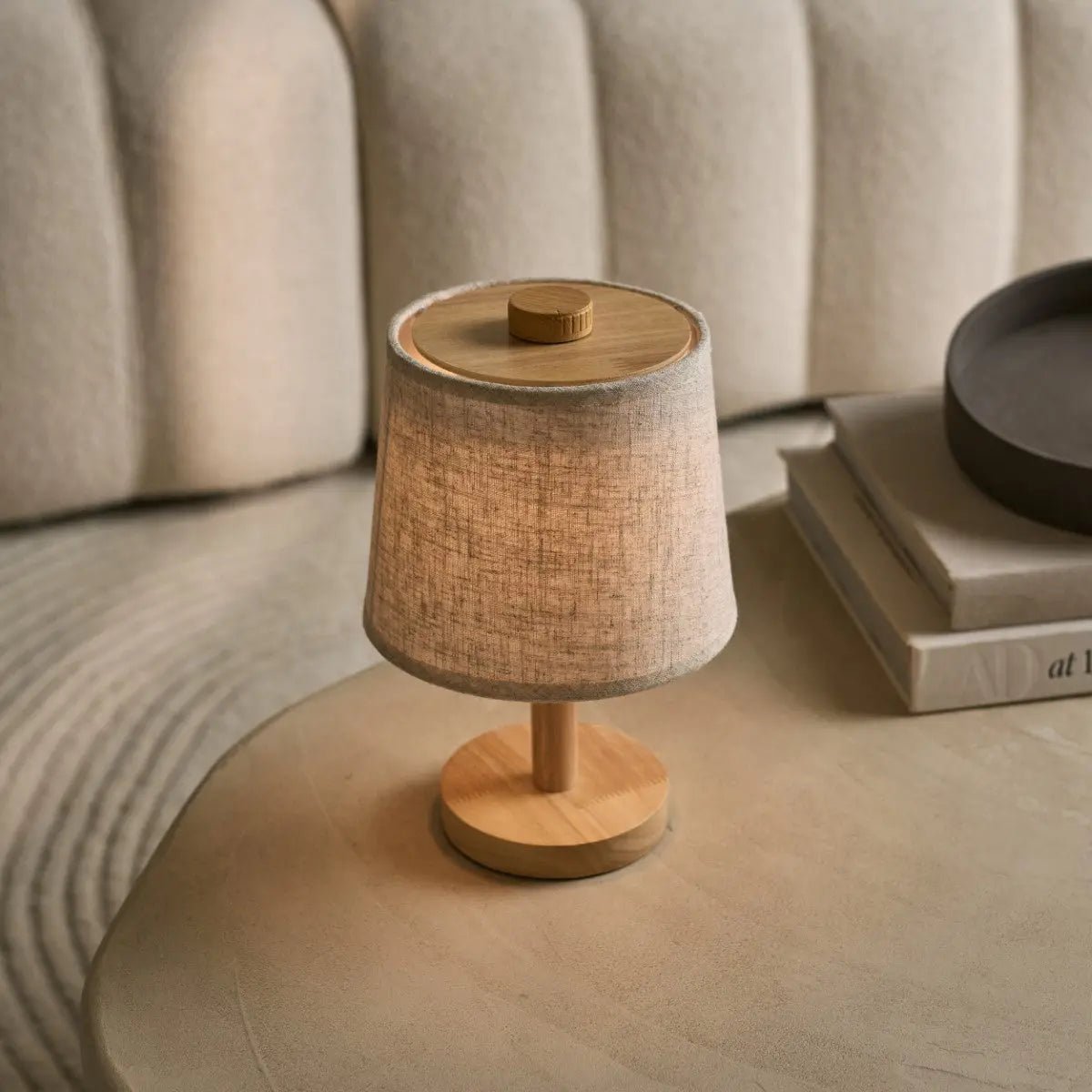 Rover Hellbraune wiederaufladbare Holzlampe