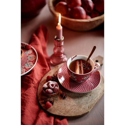 Pip Studio Teetassen und Untertassen Dark Pink 280ml