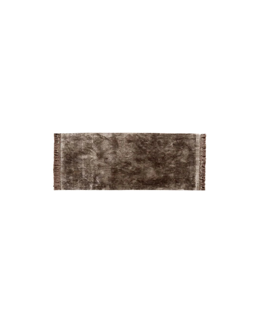 Nordal NOBLE Teppich mit Fransen, 75x200cm – warmes Grau