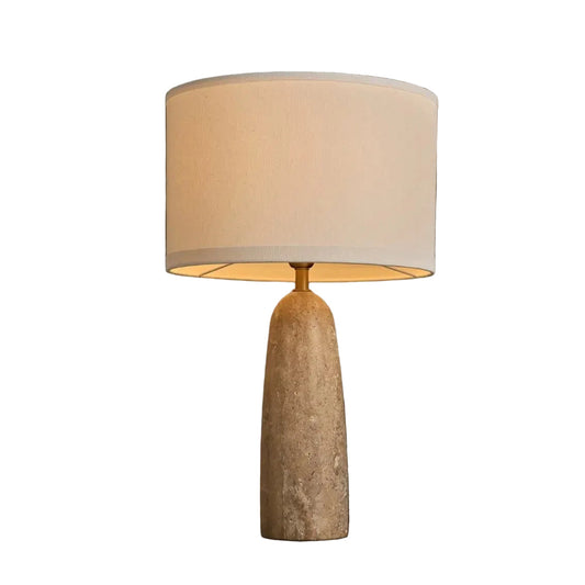 Isla Travertinlampe | Baumwollschirm und zeitloses Design