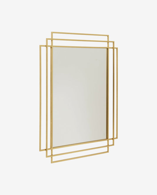 Nordal A/S SQUARE mirror - brass finish