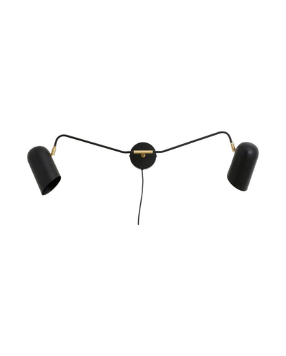 Nordal ERIS Wandlampe, 2 Spots - schwarz