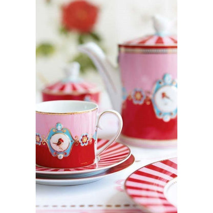 Pip Studio Teekanne Love Birds Medallion Red-Pink 1.3ltr