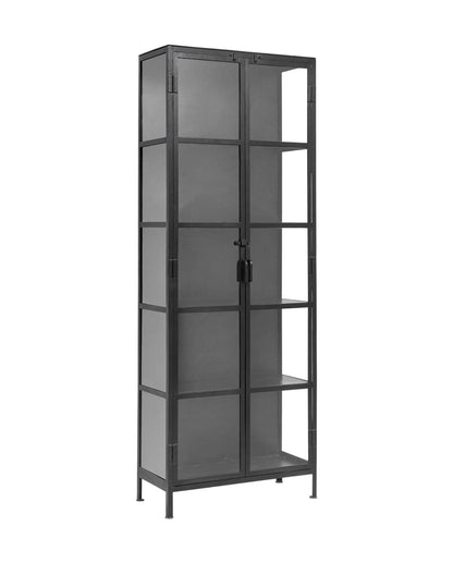 Nordal PHOENIX schwarze Vitrine, 2 Türen