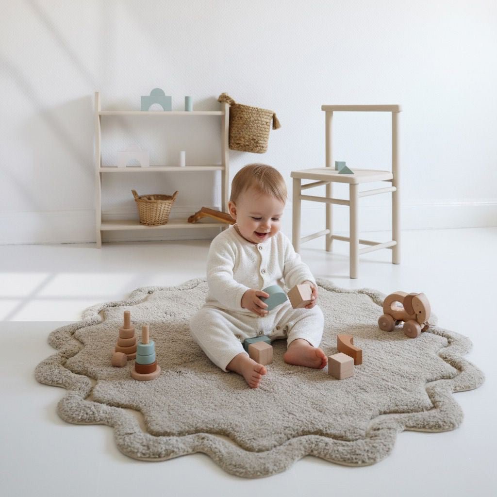 SWEET APRIL LIN waschbarer Kinderteppich aus Baumwolle
