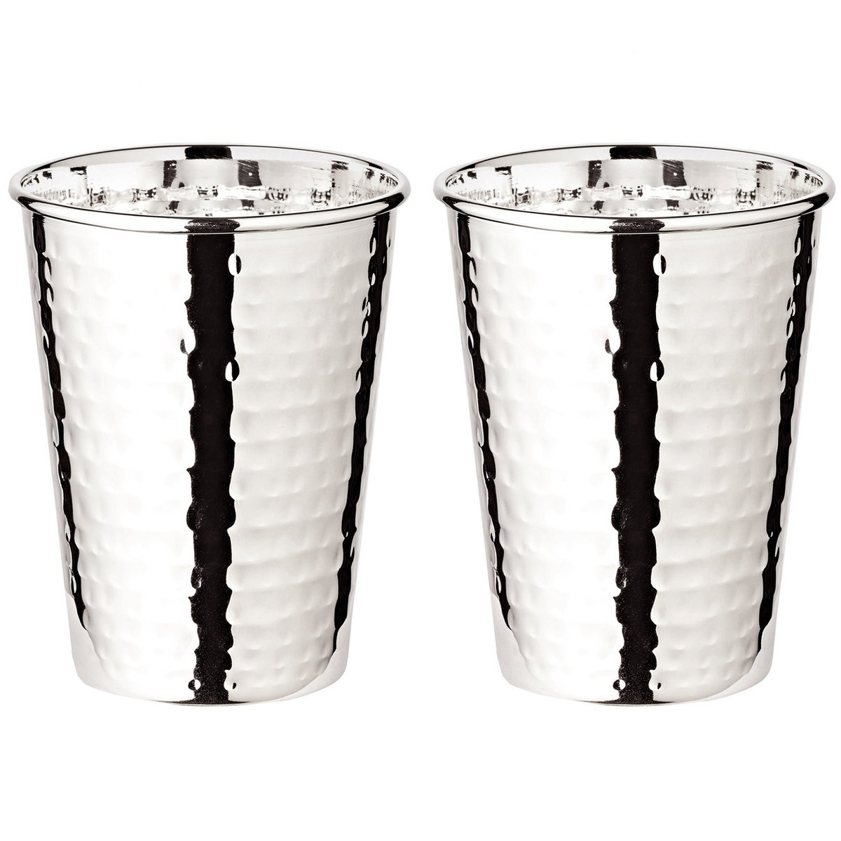 Becher Mido 2er Set, H 10 cm, edel versilbert