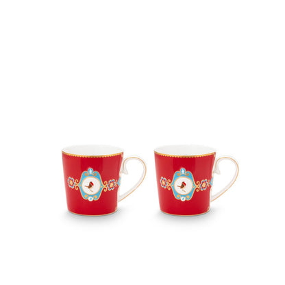 Pip Studio Becher 2x Large Love Birds Medallion Red