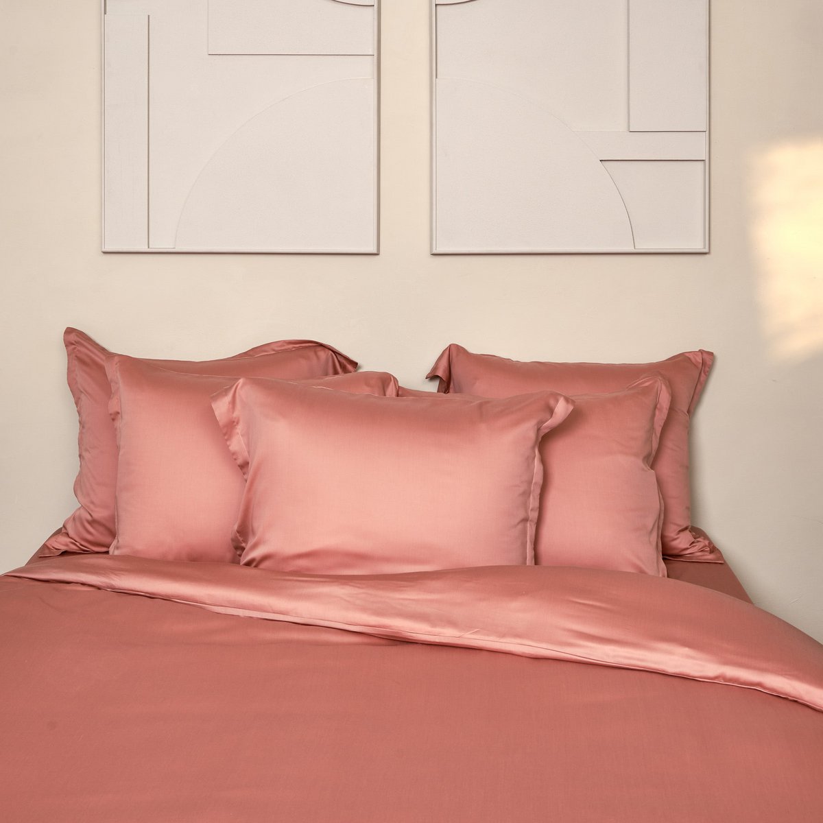TENCEL™ – Satin-Kissenbezug Terra Pink