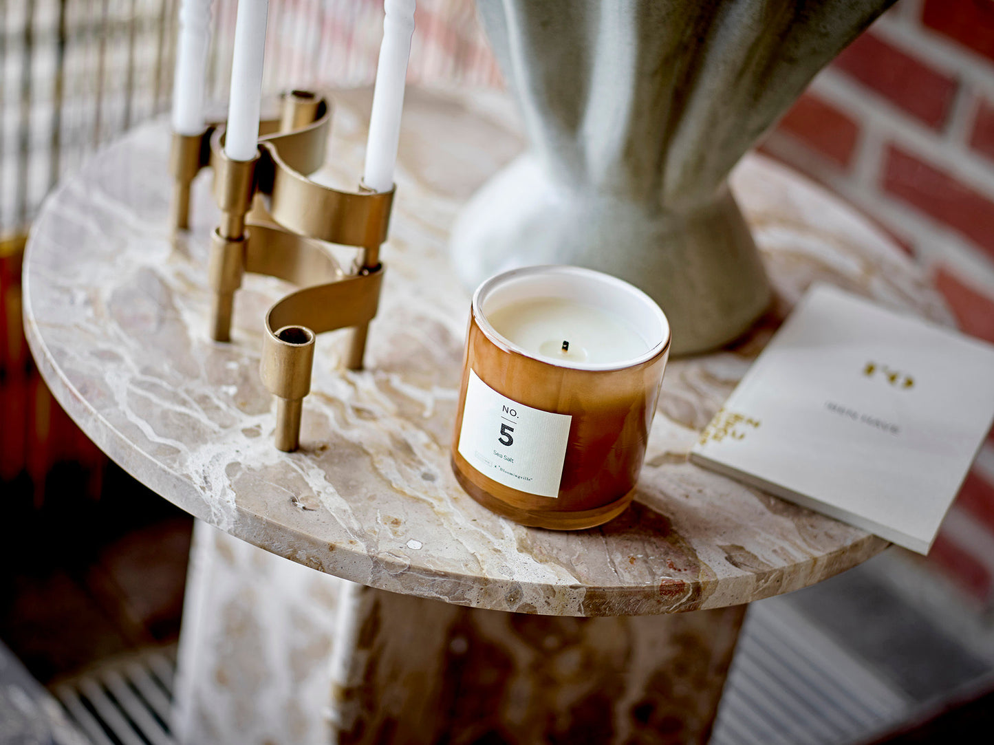 Bloomingville Jasmia Beistelltisch, Braun, Marmor