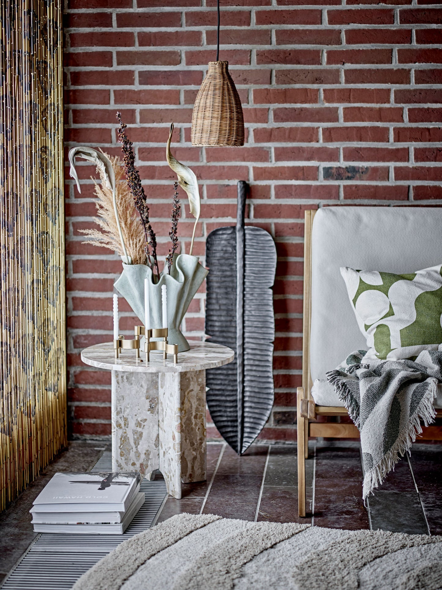 Bloomingville Jasmia Beistelltisch, Braun, Marmor