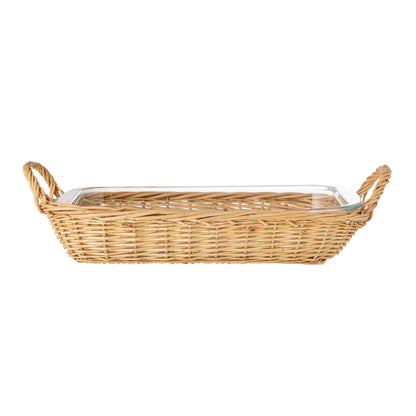 Bloomingville Mariam Ofenform mit Korb, Klar, Glas