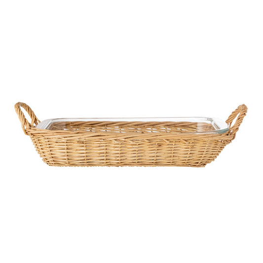 Bloomingville Mariam Ofenform mit Korb, Klar, Glas