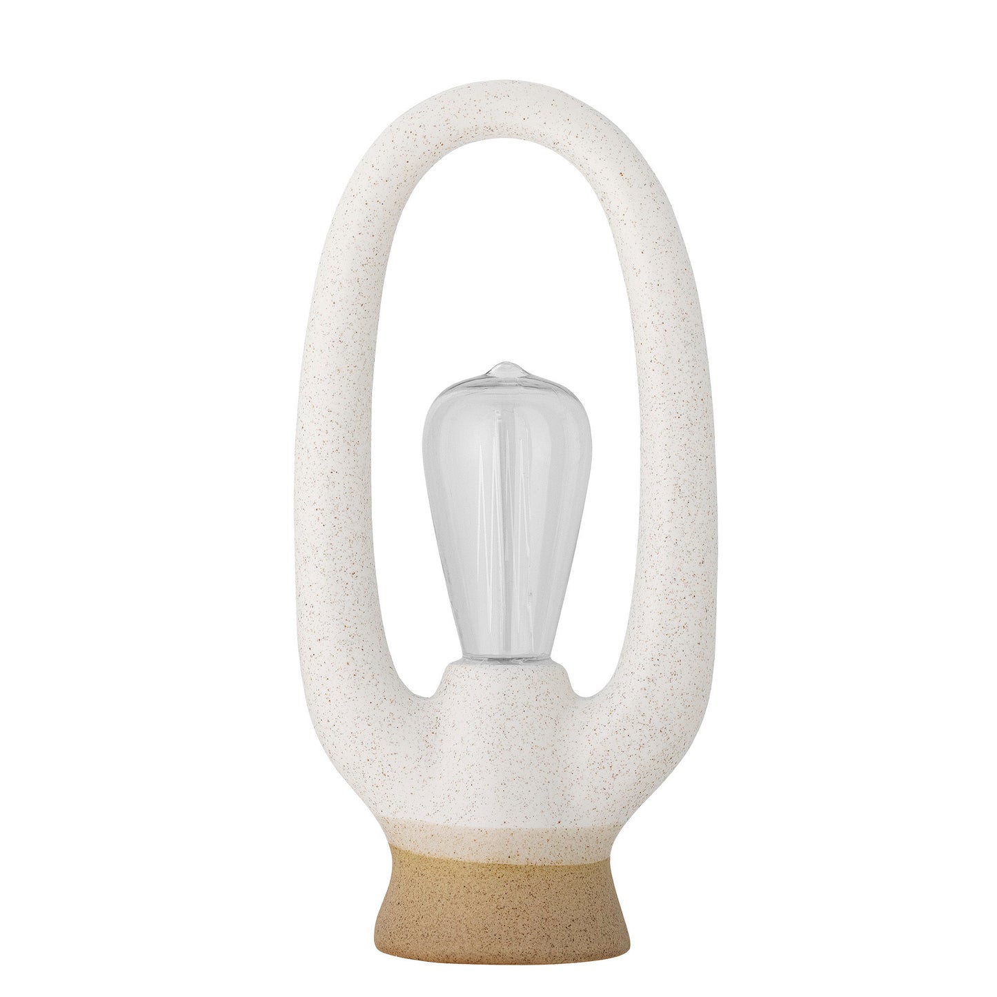 Bloomingville Latifa Tragbare Lamp, Batterie, Weiß, Steingut