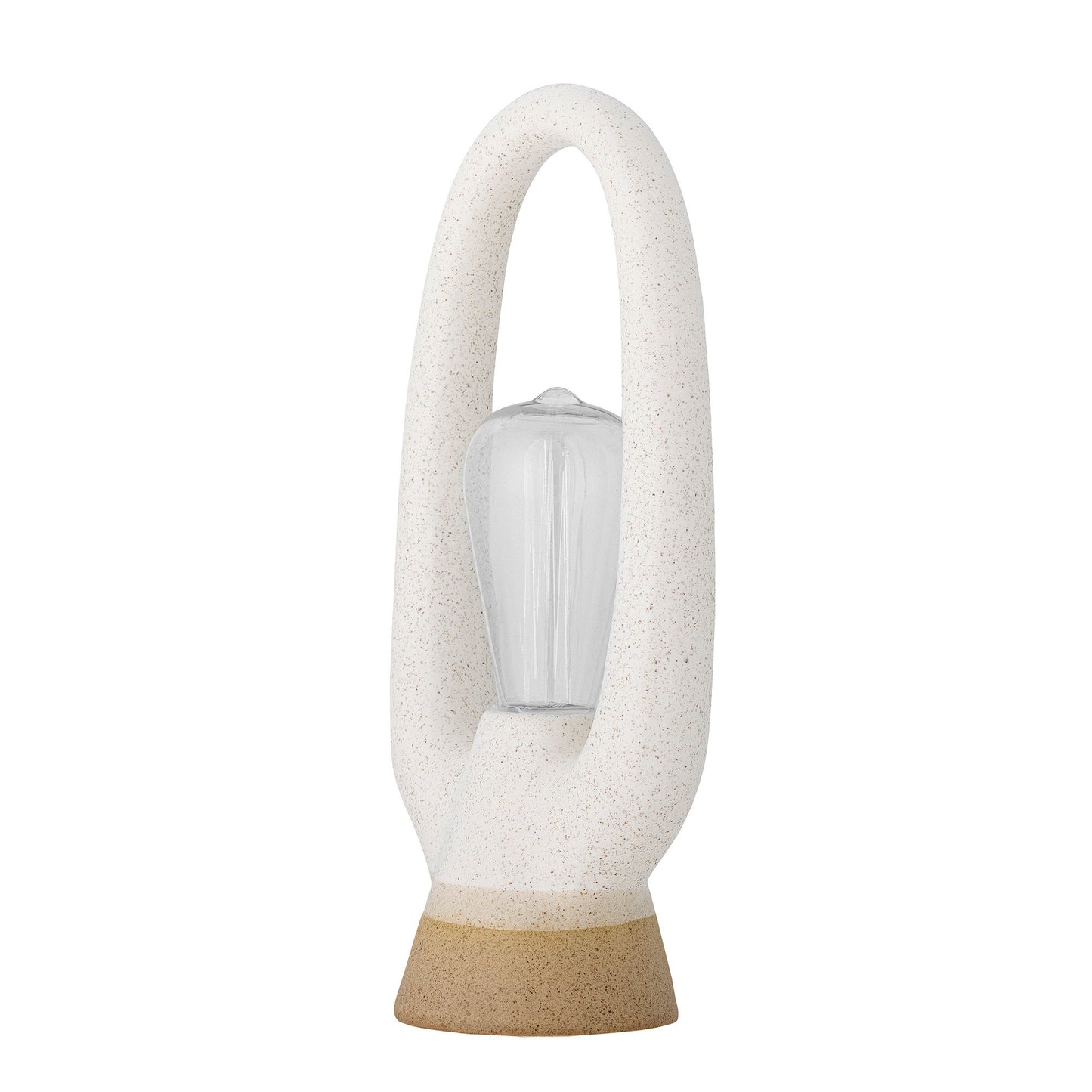 Bloomingville Latifa Tragbare Lamp, Batterie, Weiß, Steingut