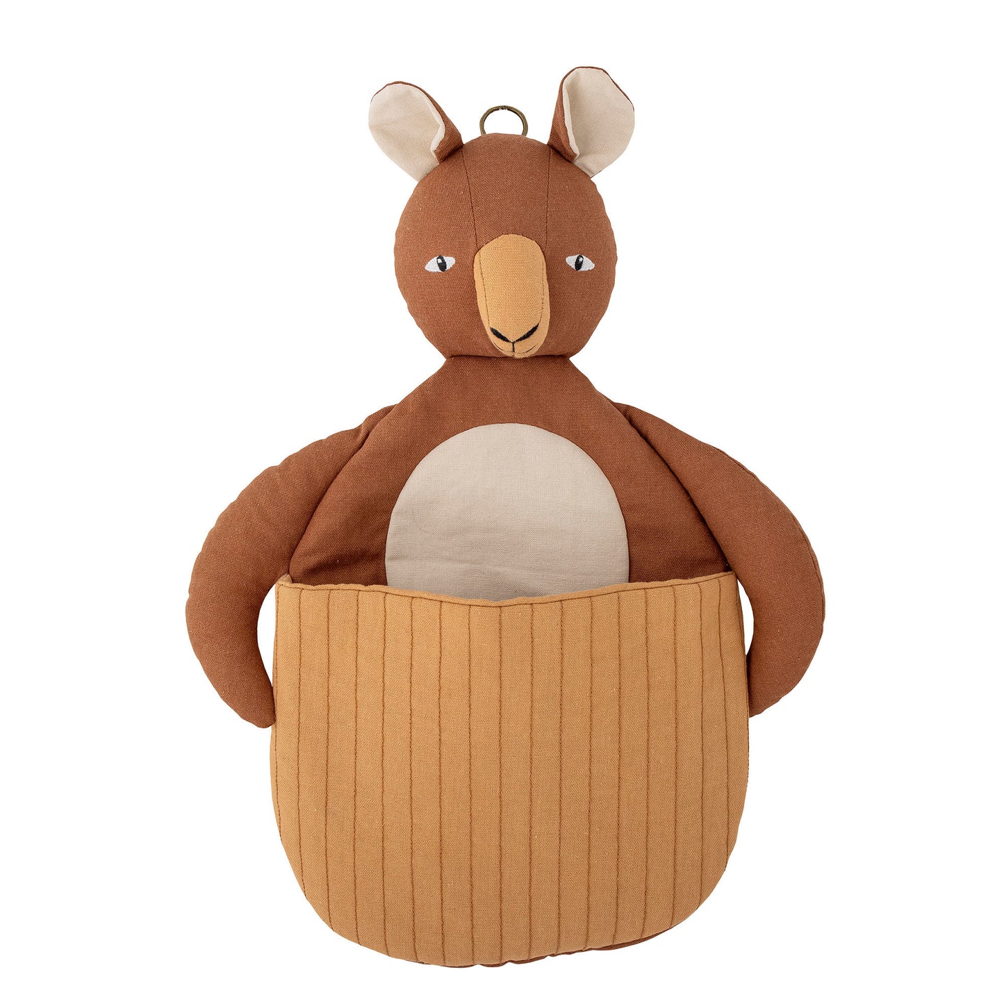 Bloomingville MINI Toto Wandkorb, Braun, Leinen
