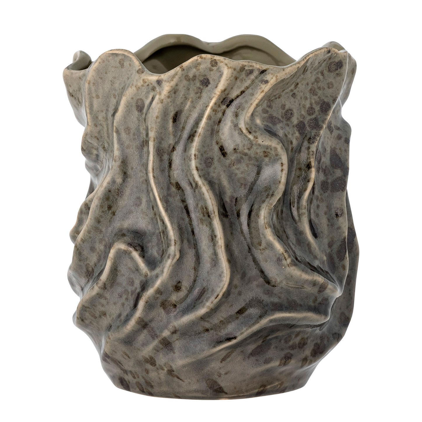Bloomingville Soumia Deko-Vase, Grau, Steingut