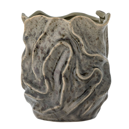 Bloomingville Soumia Deko-Vase, Grau, Steingut