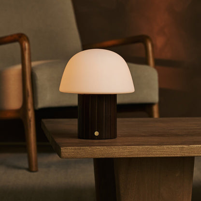 Etienne Dunkelbraune wiederaufladbare Tischlampe